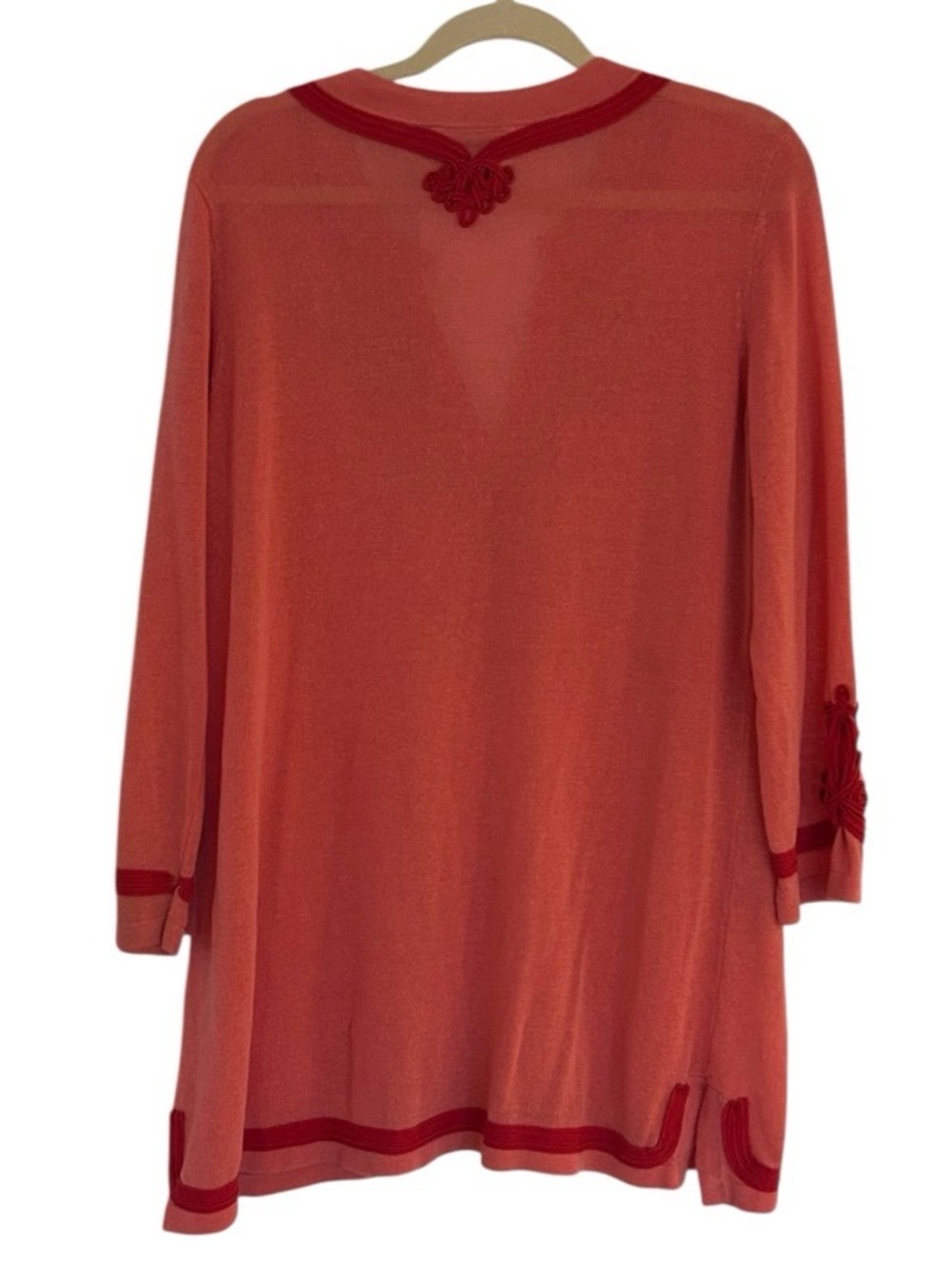 Soft Surroundings Palm Beach Sweater Tunic Size XL Coral Red Linen Blend - Picture 6 of 15